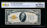 1928 $10 Gold Certificate PCGS 66PPQ