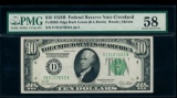 1928B $10 Cleveland FRN PMG 58