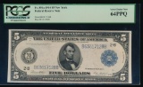 1914 $5 New York FRN PCGS 64PPQ