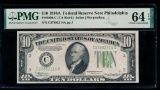 1934A $10 Philadelphia FRN PMG 64EPQ