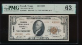 1929 $10 Terrell TX National PMG 63