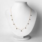 10KT Yellow Gold 1.08ctw Blue Sapphire Necklace