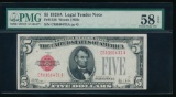 1928A $5 Legal Tender Note PMG 58EPQ