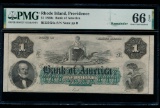 1860's $1 Providence RI Obsolete PMG 66EPQ