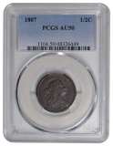1807 Draped Bust Half Cent PCGS AU50