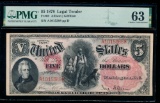 1878 $5 Legal Tender Note PMG 63