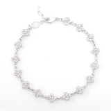 Plated Rhodium Diamond Bracelet