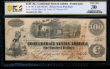 1862 $100 T-40 Confederate PCGS 30
