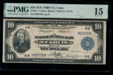 1918 $10 St Louis FRBN PMG 15