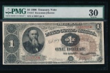 1890 $1 Treasury Note PMG 30