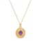 Plated 18KT Yellow Gold 1.04ct Amethyst and Diamond Pendant with Chain