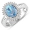 14KT White Gold 1.28ctw Aquamarine and Diamond Ring