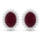 14KT White Gold 3.00ctw Ruby and Diamond Earrings