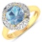14KT Yellow Gold 1.48ctw Aquamarine and Diamond Ring
