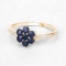 10KT Yellow Gold 0.45ctw Blue Sapphire and White Diamond Ring