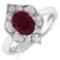 14KT White Gold 1.5ctw Ruby and Diamond Ring