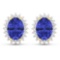 14KT Yellow Gold 2.18ctw Tanzanite and Diamond Earrings