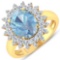 14KT Yellow Gold 2.90ct Aquamarine and Diamond Ring