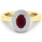 14KT Yellow Gold 0.95ct Ruby and Diamond Ring