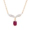 Plated 18KT Yellow Gold 1.00ct Ruby and Diamond Pendant with Chain