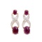 Plated 18KT Yellow Gold 5.02ctw Ruby and Diamond Earrings