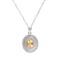 Plated Rhodium 1.08cts Citrine and Diamond Necklace