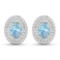 14KT Yellow Gold 0.7ctw Aquamarine and Diamond Earrings