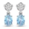 14KT White Gold 1.02ctw Aquamarine and Diamond Earrings