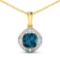 14KT Yellow Gold 2.15ctw London Blue Topaz and Diamond Pendant
