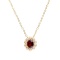 Plated 18KT Yellow Gold 1.28cts Garnet and Diamond Necklace