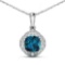 14KT White Gold 2.15ctw London Blue Topaz and Diamond Pendant