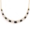 Plated 18KT Yellow Gold 6.18ctw Black Sapphire and Diamond Pendant with Chain
