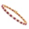 Plated 18KT Yellow Gold 12.25ctw Ruby and Diamond Bracelet