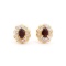 Plated 18KT Yellow Gold 1.02cts Garnet and Diamond Earrings