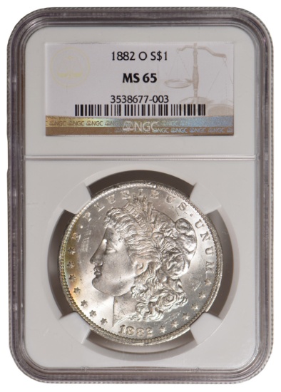 1882-O $1 Morgan Silver Dollar NGC MS65