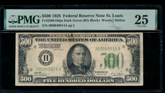 1928 $500 St Louis FRN PMG 25
