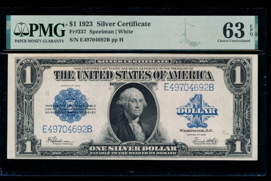 1923 $1 Silver Certificate PMG 63EPQ