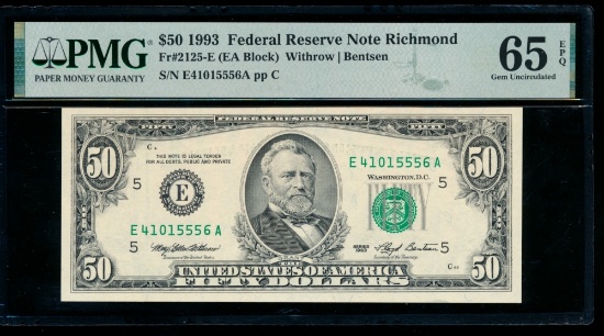 1993 $50 Richmond FRN PMG 65EPQ
