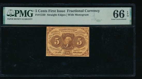 5 Cent First Issue Fractional PMG 66EPQ