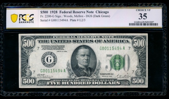1928 $500 Chicago FRN PCGS 35
