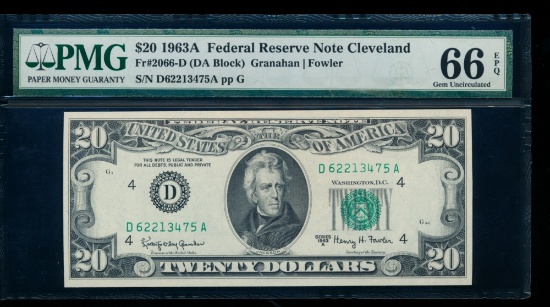 1963A $20 Cleveland FRN PMG 66EPQ