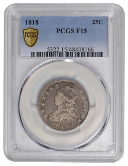 1818 Capped Bust Quarter PCGS F15