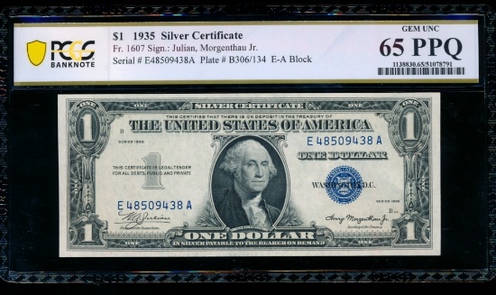1935 $1 Silver Certificate PCGS 65PPQ