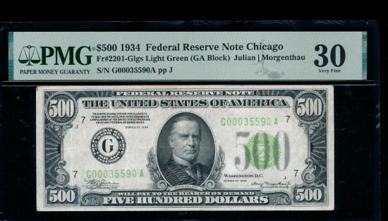 1934 $500 Chicago FRN PMG 30