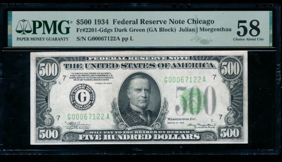 1934 $500 Chicago FRN PMG 58