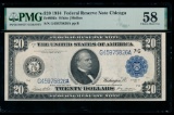 1914 $20 Chicago FRN PMG 58
