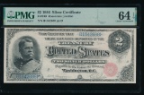 1886 $2 Silver Certificate PMG 64EPQ