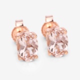 14KT Rose Gold 0.90ctw Morganite Earrings