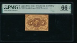 5 Cent First Issue Fractional PMG 66EPQ