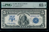 1899 $5 Chief Silver Certificate PMG 65EPQ